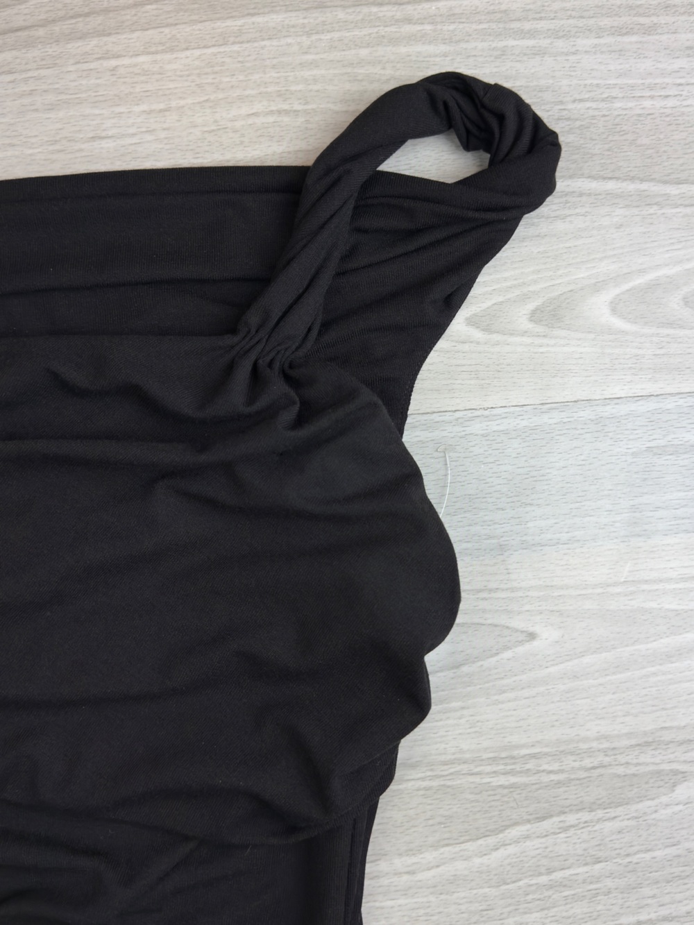 Reformation x Laura Harrier Alycia Black Knit Ruched Off Shoulder Midi Dress M - Picture 12 of 15